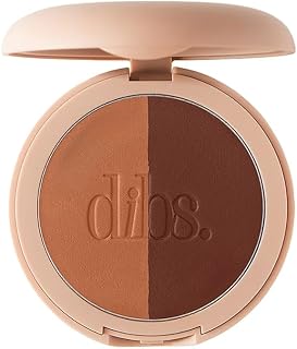 DIBS - LoveBeam Buildable Setting Powder (Neutral Cocoa/Espresso) | Dual-shade pressed setting powder compact, Provides a soft-focus, natural-looking finish