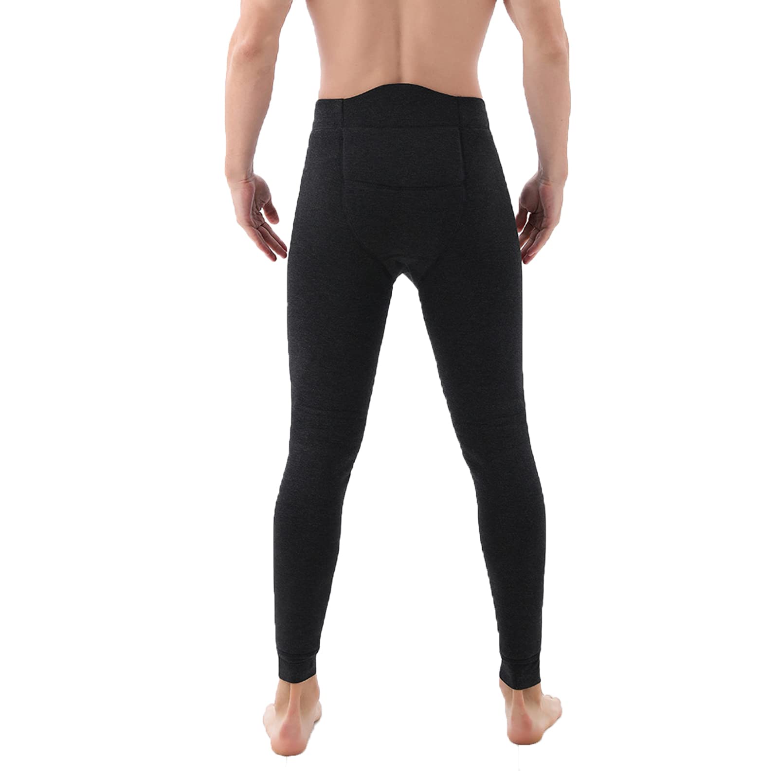 Męskie termiczne polarowe spodnie zimowe z wysokim stanem - ciężkie ciepłe legginsy z podszewką z kalesony na zimną pogodę, wygodne joggery z warstwą bazową, szare, 4XL