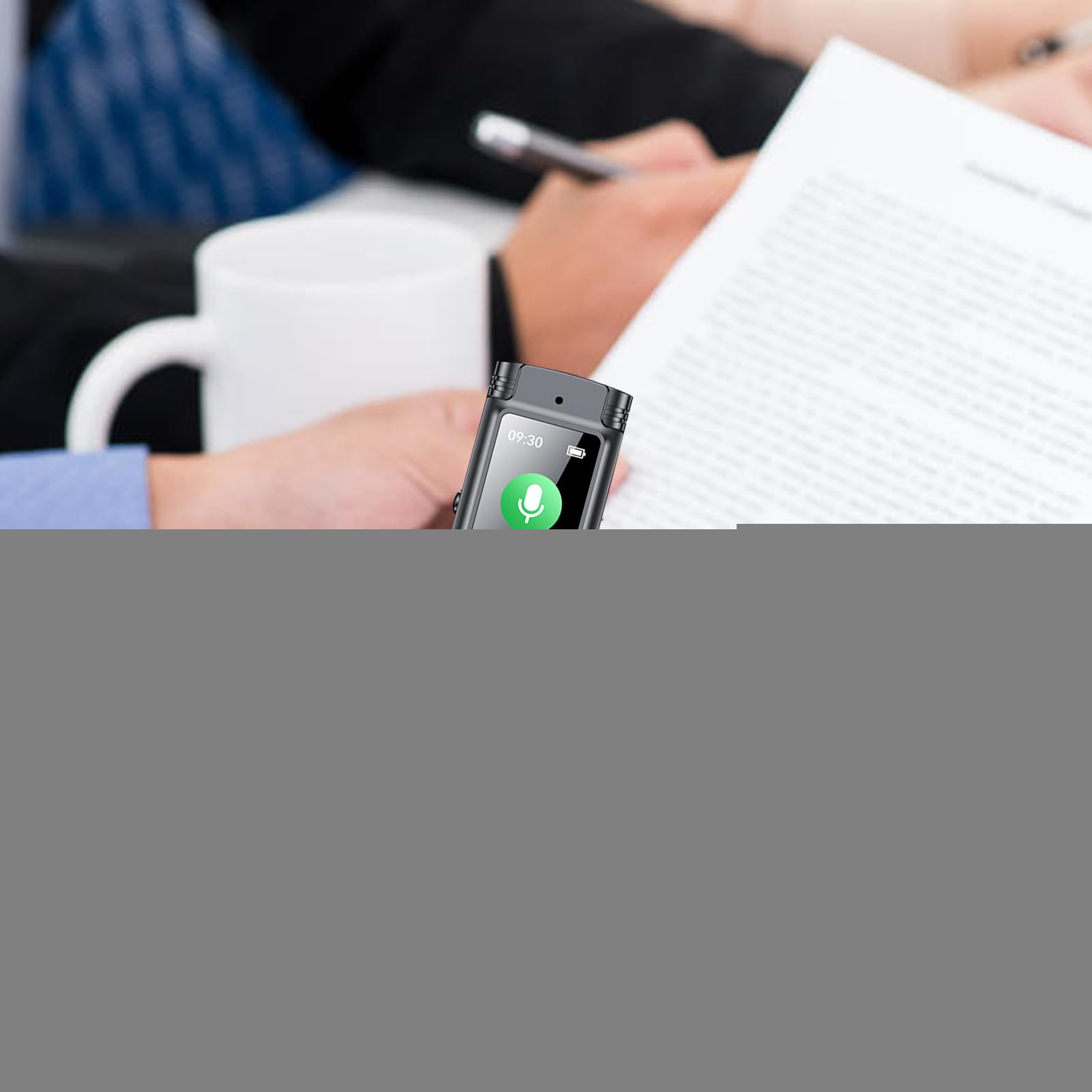 Dispositivi di registrazione per riunioni, registratori vocali rapidi con | password, registratore HD con grande schermo e microfoni, riduzione del rumore per giornalisti, studenti, avvocati