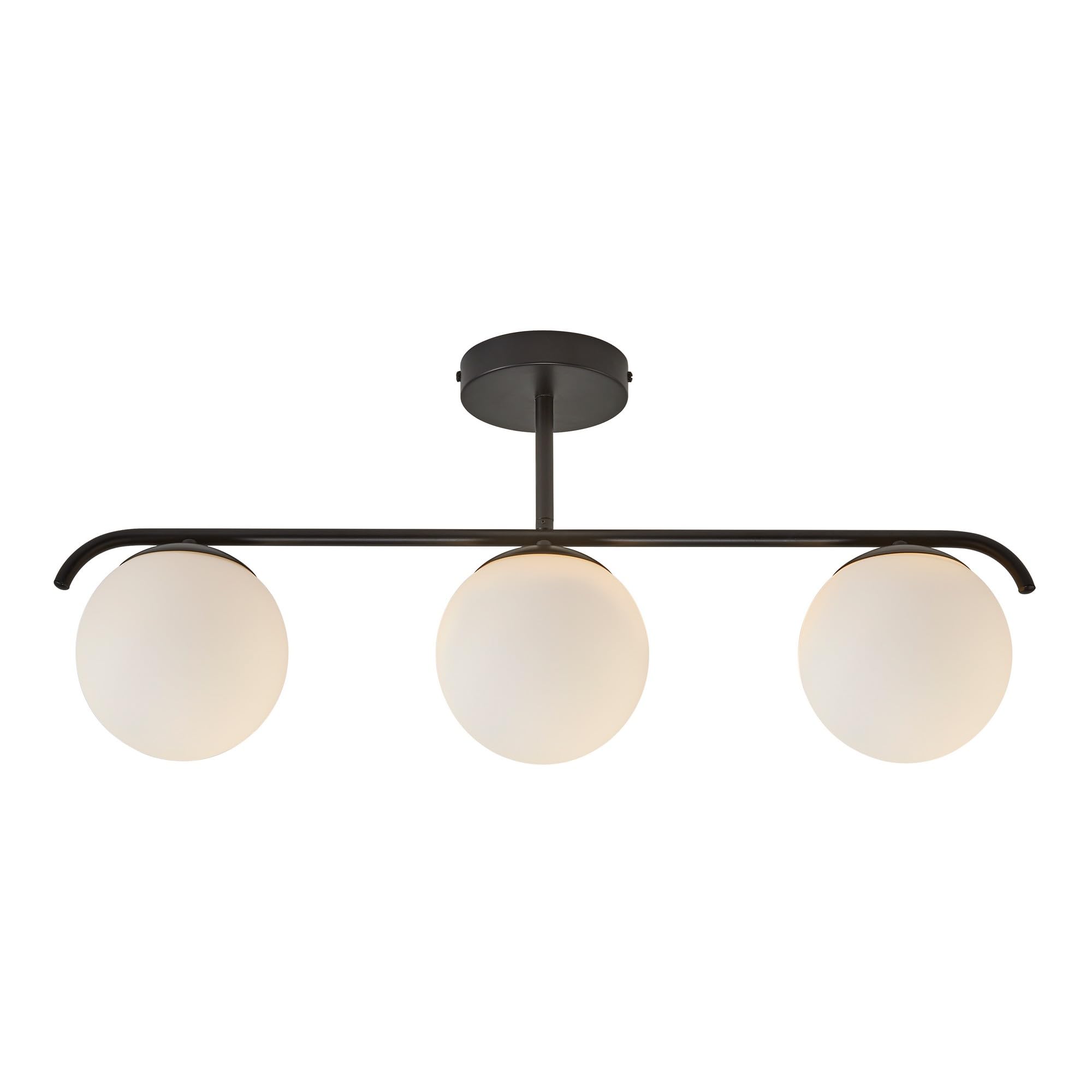 B&Q -  Grant Glass Ceiling Light Hand Blown Glass Black,mains