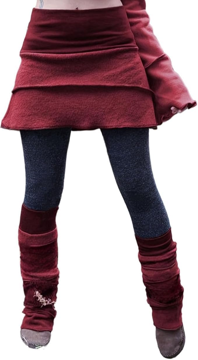 Women's Skirted Leggings Asymmetrical Skirt High Waisted Leggings Soft Stretchy Pants Running Athletic for Autumn Winter