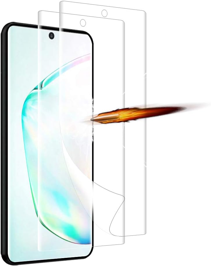 ANKENGS Samsung Note 10 Plus Screen Protector for [2 Pack], [Not Tempered Glass] [Full-Coverage] [TPU Film].