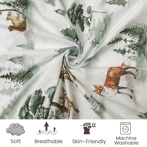Image of PHF 3 Pack Soft Bassinet Sheets, Woodland Breathable Comfy Cradle Sheets for Baby Boys Girls Neutral, No Slip Universal Fit for Most Cradle and Bassinet Mattress, Woodland
