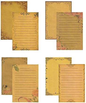 IMagicoo 64 Vintage Retro Cute Design Writing Stationery Paper Pad Letter Set (khaki-2)