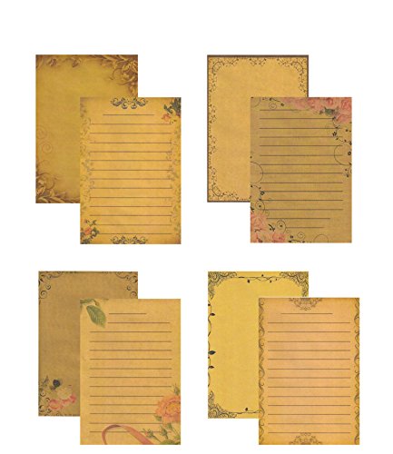 IMagicoo 64 Vintage Retro Cute Design Writing Stationery Paper Letter Set (Kraft)