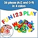 edxeducation Transparent Letters and Numbers - Mini Jar - Colorful, Plastic Letters and Numbers - Light Box Accessory - Sensory Play - Practice Counting and Spelling