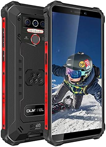 OUKITEL WP5 Rugged Cell Phones, 8000mAh Battery IP68 Waterproof Android 10 Rugged Smartphone, Triple Camera 4GB+32GB 5.5" HD+ Screen Face ID Fingerprint Dual Sim 4 LED Flashlight GSM 4G Black