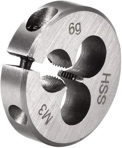 Miniatura 7 de uxcell Troquel redondo ajustable métrico M5 x 0,8, rosca de máquina para roscar a mano derecha, acero de alta velocidad (HSS)