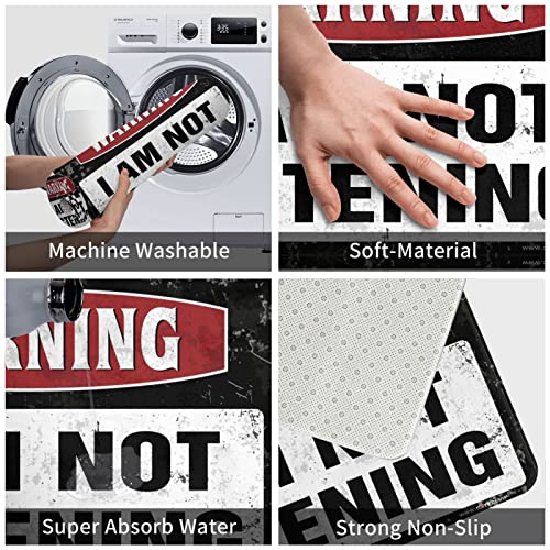 Tapis de gel Warning I'm Not Listening anti-saleté pour porte entrée extérieure - 5