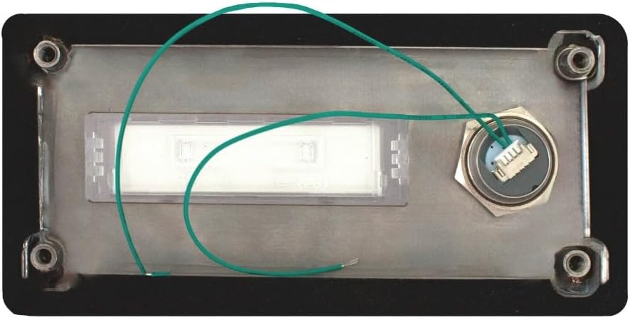 Surface-Mounted Doorbell Stainless Steel with Interchangeable Name Plate - Single - LED Push Button Blue - UV and Weather Resistant - Powder Coated