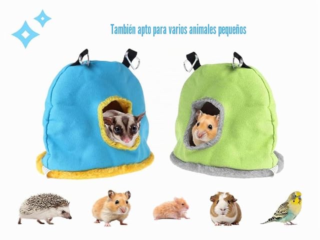 Foto 5 de 6 de Kellegour 2 Piezas Nido de Loro Pájaro de Felpa,Nido de Felpa Cálida,Cama Colgante para Pajaros Nido,Colgante…