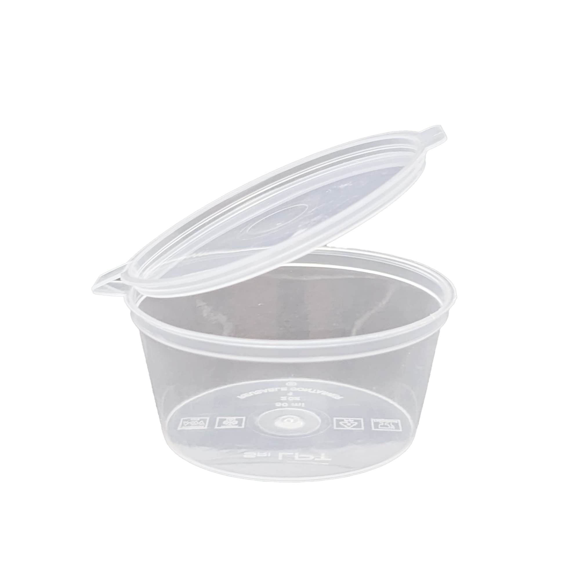 Plastic air Tight Container 25ml x100pcs Pack.Transparent Ideal for Chutney Sauce (Manoj nx Enterprises Genuine Seller)