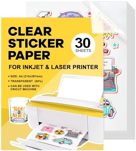 Stickerpapier Papier Zum Bedrucke 30Stk A4 Wasserdicht Bedruckbare ...