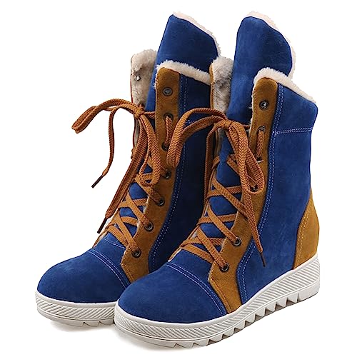 Bottes de neige bleu taille 39 etanches style combat pour femme active