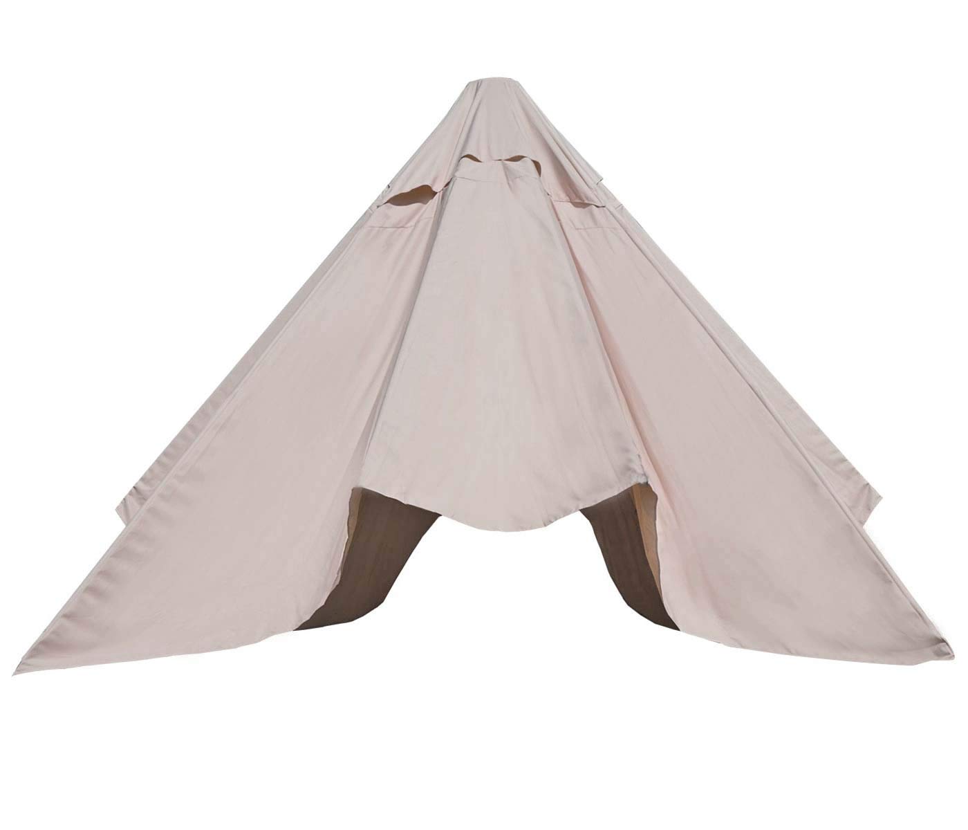 Mendler Ersatz-Bezug für Sonnenschirm Florida, Sonnenschirmbezug Ersatzbezug, Ø 3,5m Polyester 8 Streben - Creme-weiß