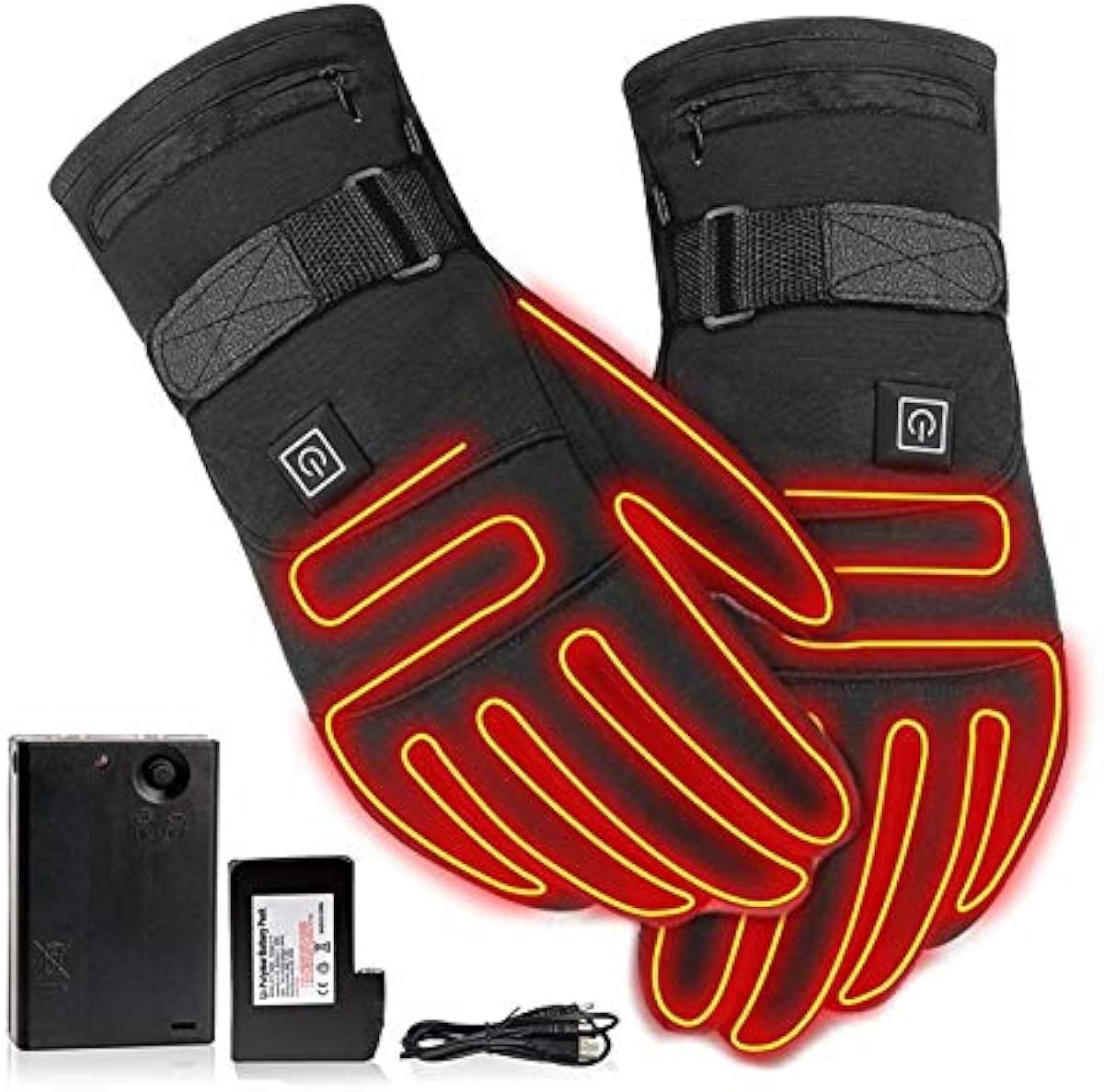 バーゲン 暖房手袋 男性と女性のためのバッテリ駆動3 7v充電式暖房手袋 屋外の乗馬 キャンプやハイキングのために用いられる電気暖房手の断熱防水ジャケット 2組 ファッション 直販最激安 Www Littleshopp Com