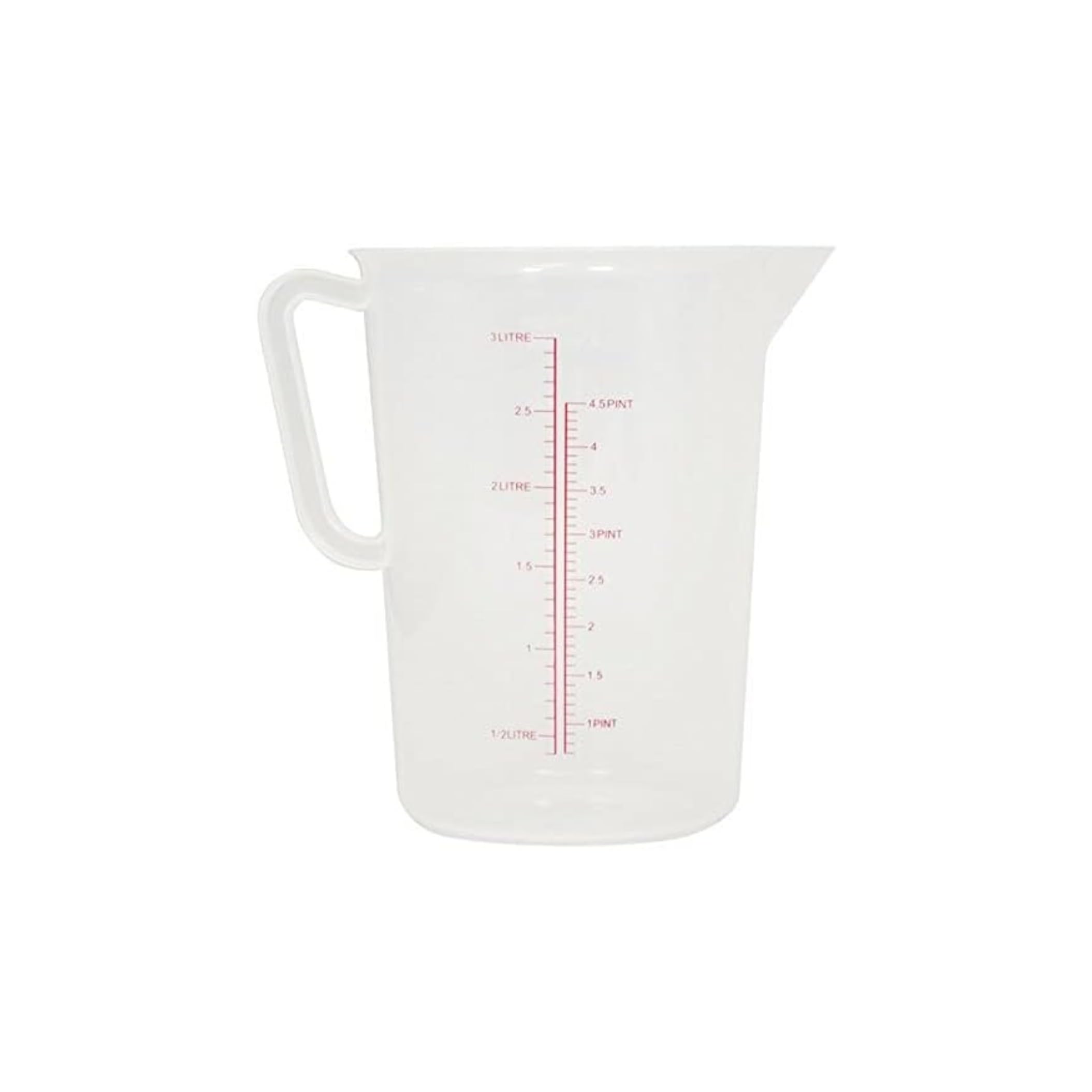 C&S Homestore Polypropylene Measuring Jug Precise Measurement Spillage-Free Narrow Stem Multi-Purpose for Flour, Sugar, Milk & Oil - 3 LTRS