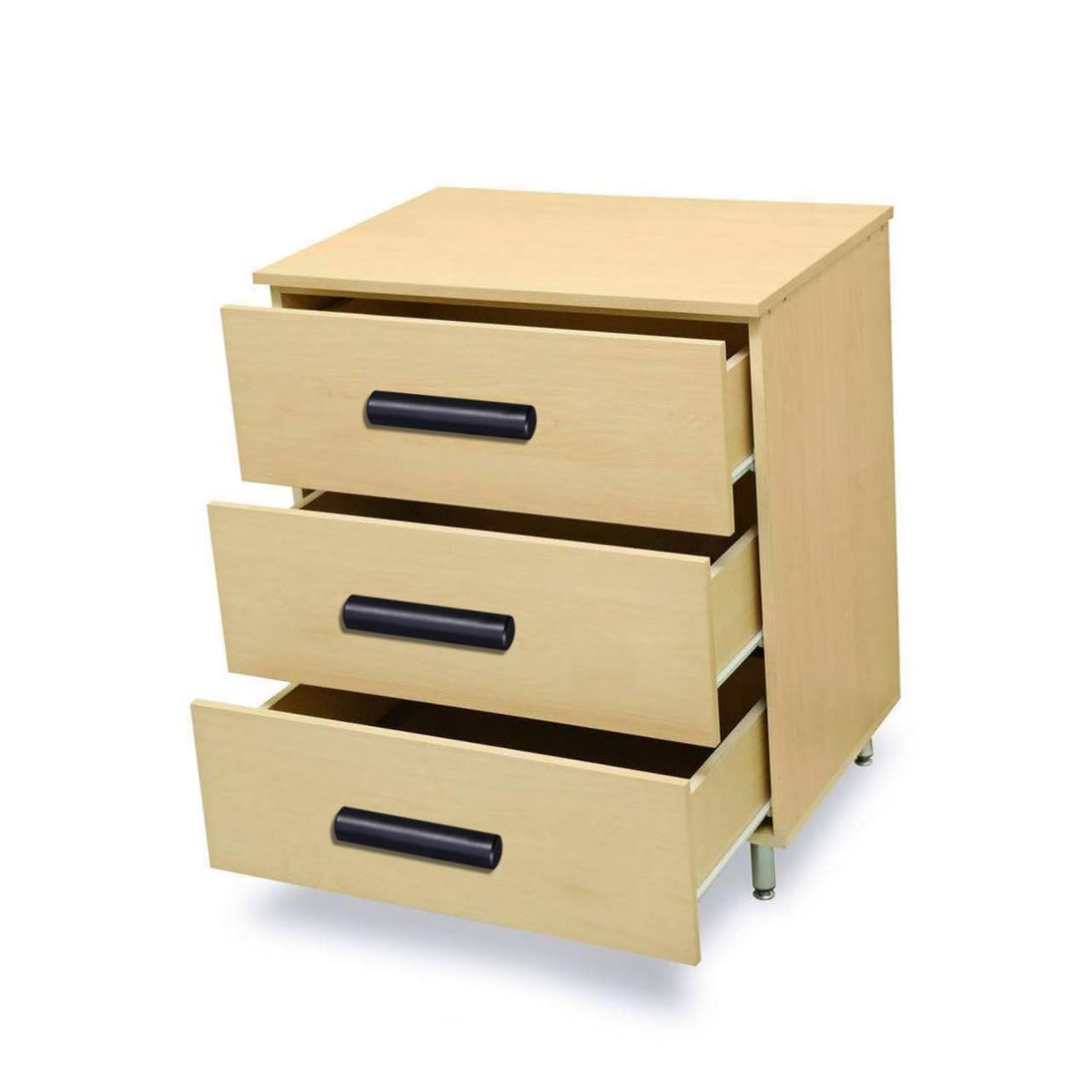 SEWOART 5 PCS Minimalist Cabinet Knobs Matte Black Aluminum Drawer Handles for Kitchen and Home Decor 50mm Single Hole Glass Door Knobs for Furniture Upgrades