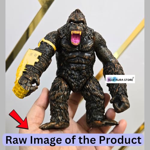 Image of Blue Aura Gorilla King Kong Action Figure Height - 17cm | Big Size Multicolour PVC | Kong Yellow Band