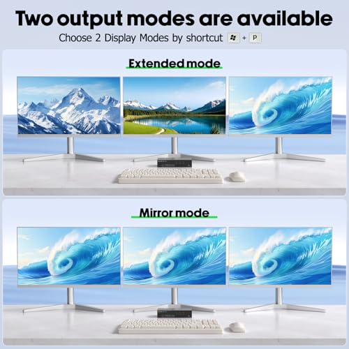 Image of KVM Switch 3 Monitors 3 Computers EDID Simulation 4K@60Hz,HDMI Displayport Triple Monitor KVM Switch,3 Monitor KVM with 4 USB 3.0 Ports for Keyboard Mouse, Wired Remote and 3 USB3.0 Cables Included