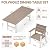 Polyhouz Outdoor Dining Set for 6, 7-Piece Patio Table and Chairs Set, HDPE Outdoor Dining Table and Chairs with Umbrella Hole, All-Weather Dining Furniture Set,White Brown