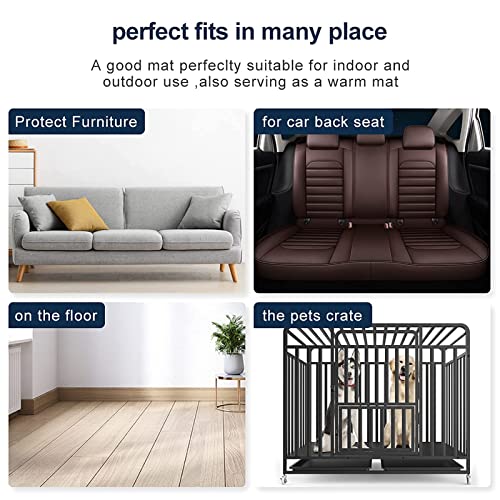 Hero Dog Large Dog Bed Crate Pad Mat For Dogs, 42" Soft Flannel Machine Washable Pet Beds With Non-Slip Bottom, Dark Blue L #TOP6