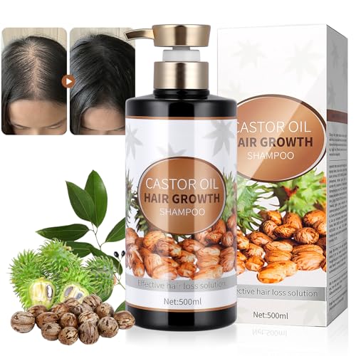 Castor Oil for Hair Growth Shampoo, Prevents Hair Loss Shampoo Strengthens Hair Roots, Hair Thickening Shampoo Nourishes Dry Hair, Restore Smoothing for Women & Men,16.91 fl.oz (1, Beige)