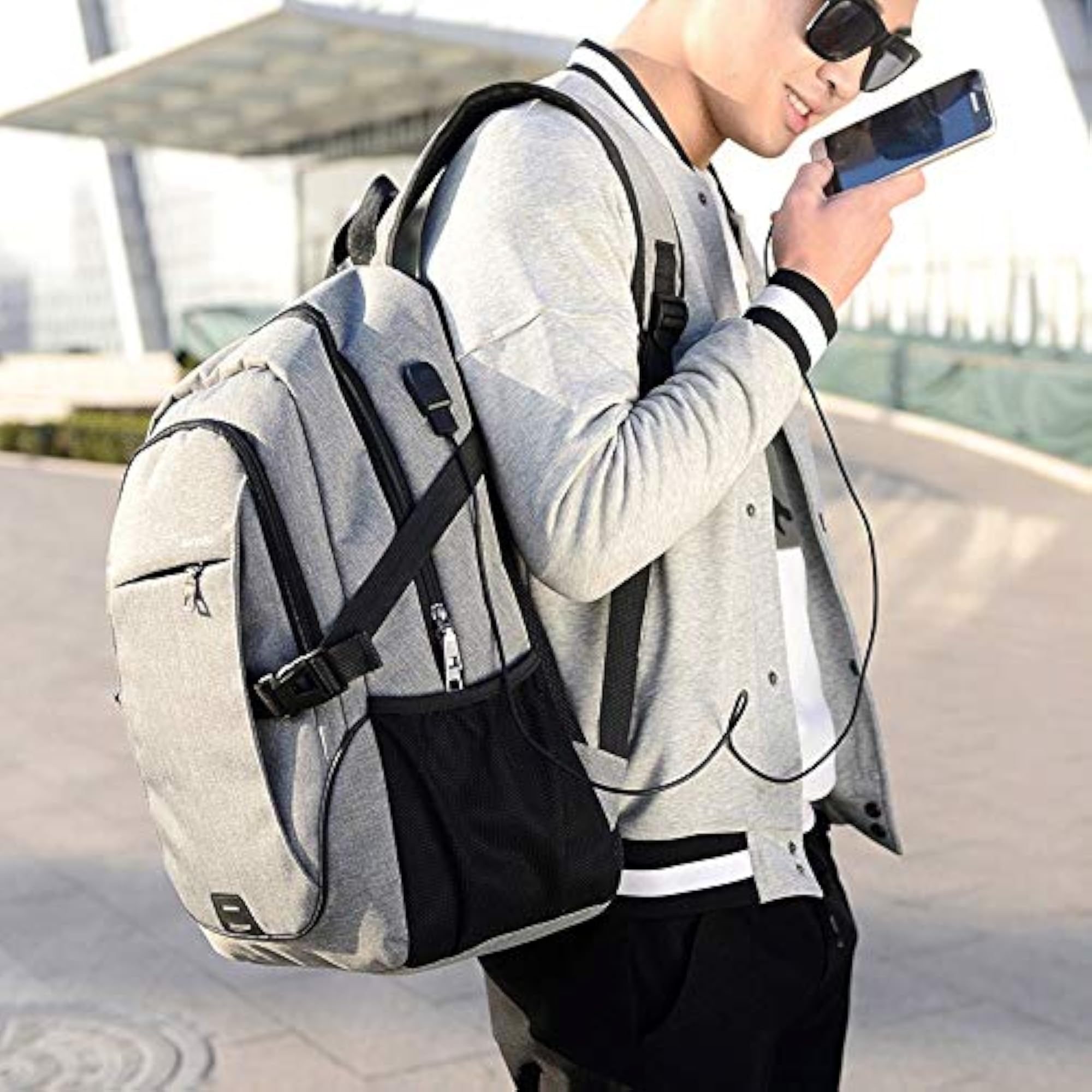 Unisex Casual Charging Travel Backpack, Multi-Function Bag