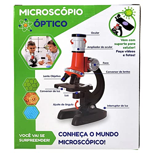 Kit Microscópio Infantil Brinquedo Educativo de Cientista