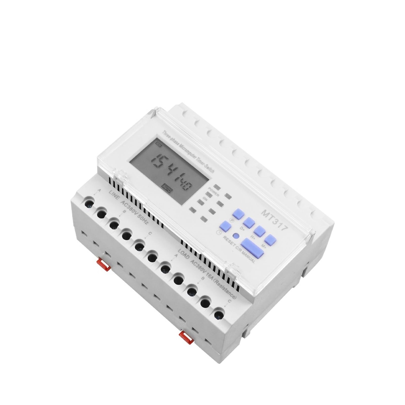 RWRAPS Interruptor Temporizador programable MT317 16A 380VAC DIN Rail trifásico Interruptor de Control de Tiempo de Tres Cables Interruptor Temporizador Digital