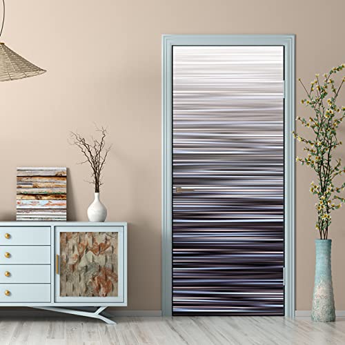 Sticker Porte Rayures Abstraites Trompe-l'œil 83x204cm - 4