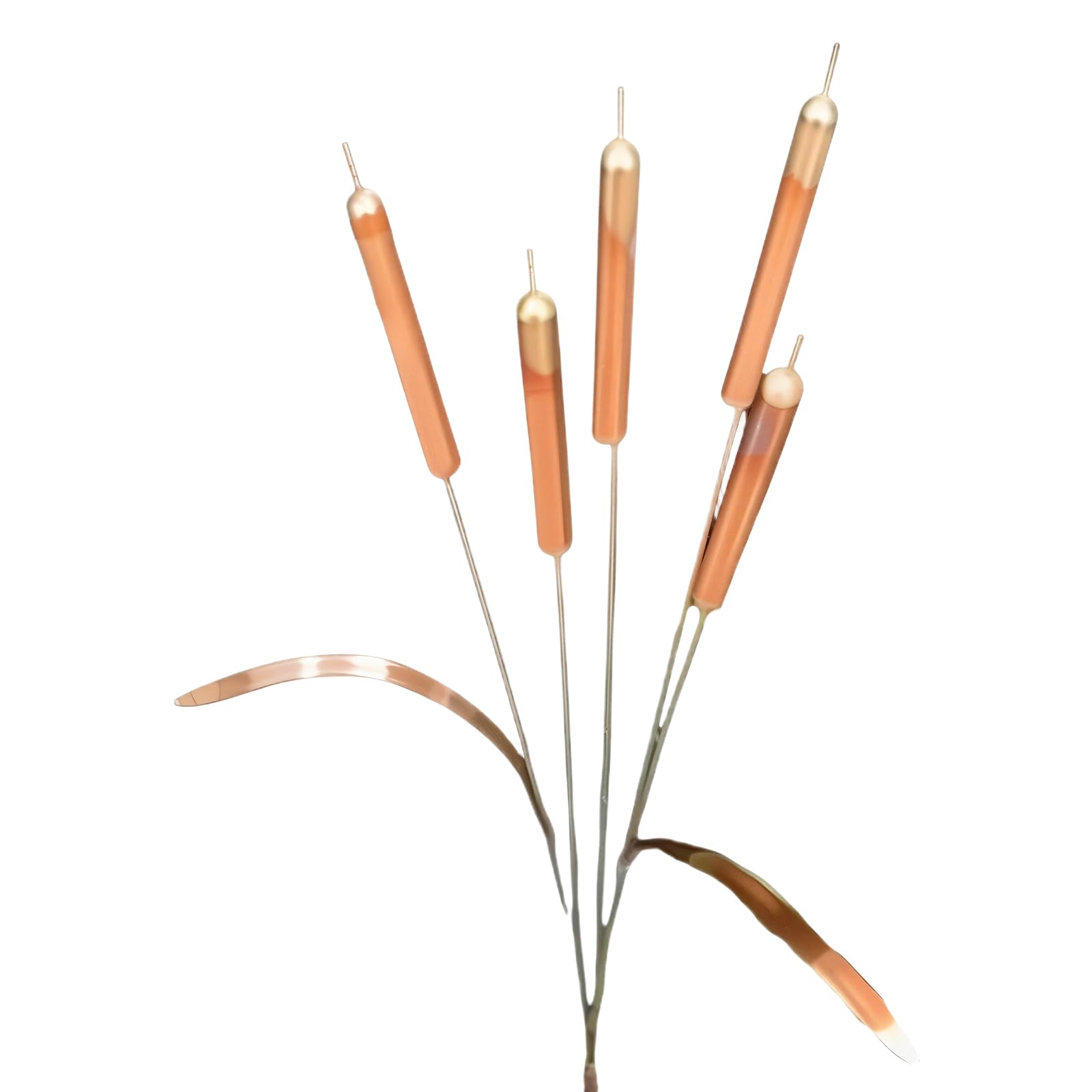 Cattail Wind Chimes Stake Outdoor Decor, Copper Metal Tail Garden Stakes Wind Yard Art, Outdoor Decorative Catcher, Ideal for Garden Paths and Water