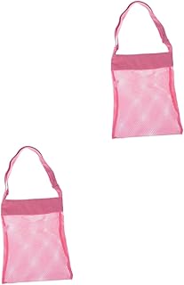 CLISPEED 2pcs Mesh Tote Bag for Beach Tote Bags for Kids Large Tote Bags Beach Net Bag Toy Bags for Storage for Kids Toy Tote Beach Mesh Tote Bag Mesh Bag Sand Toys Bag Handbag Pink Bag Net