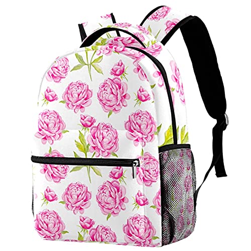 Sac à dos décontracté femme motif flamants roses grand sac de voyage multicolore léger