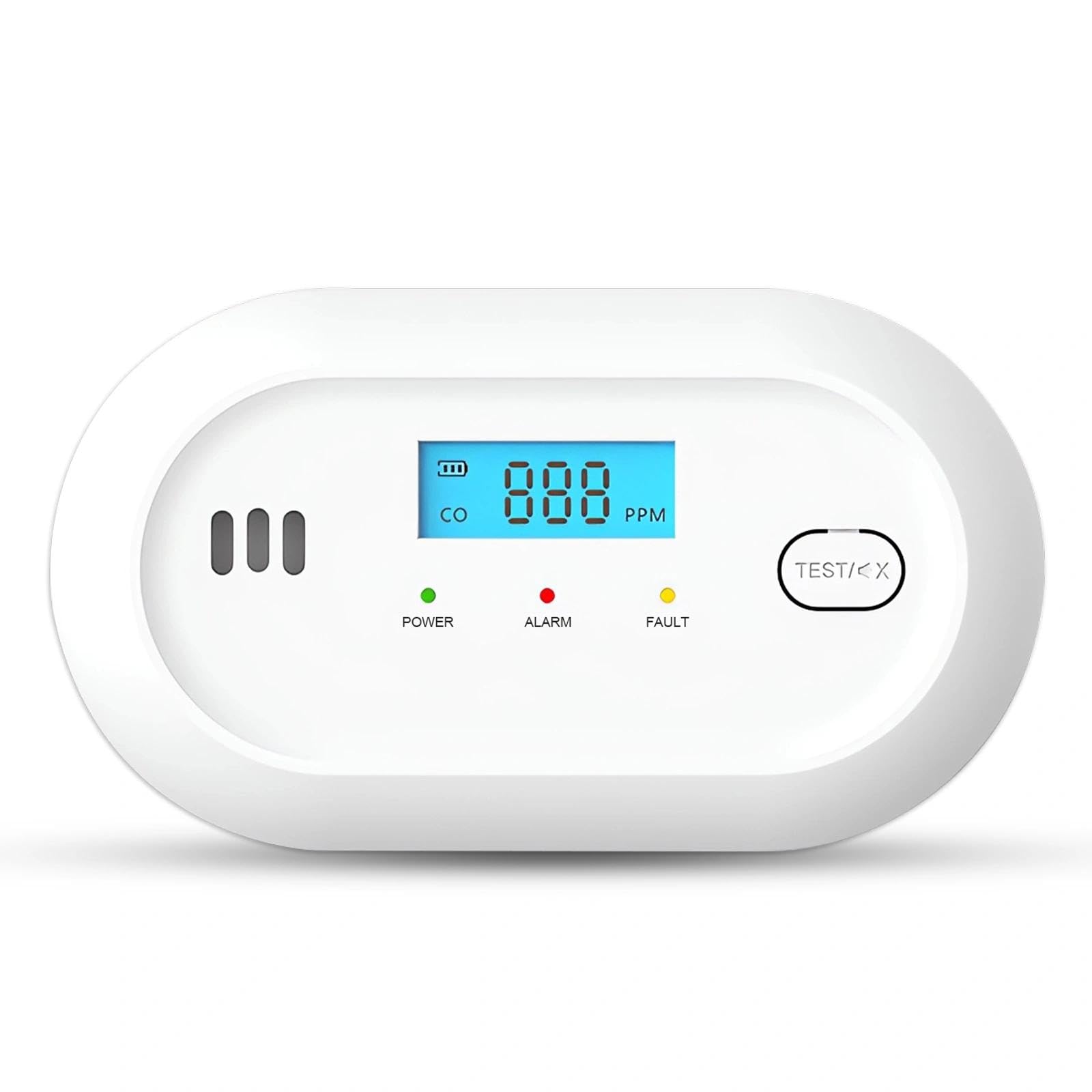 Rilevatore di Monossido di Carbonio, sensore monossido di carbonio, Sensore per la casa con Memoria del Valore di Picco di CO, Allarme di CO con Batteria Sostituibile e Display Digitale