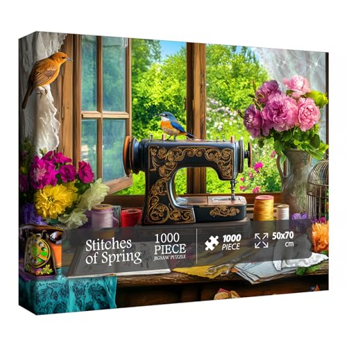 Spring Stitch Vintage Sewing Machine Puzzles for Adults 1000 Pieces
