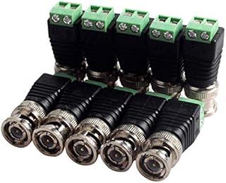 10-Pack Screw Terminal Coaxial Cat5 to BNC Male Video Balun Connector