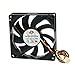 Ruilogod Łożysko rękawowe Czarny komputerowy wentylator chłodzący DC 12V 0,18A 80 x 80 mm