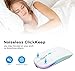 SEBLINRC Wireless Slim Mouse, 2.4G Rechargeable, Silent Click, RGB, 1600 DPI, 500mAh Battery, Windows/Mac Compatible (White)