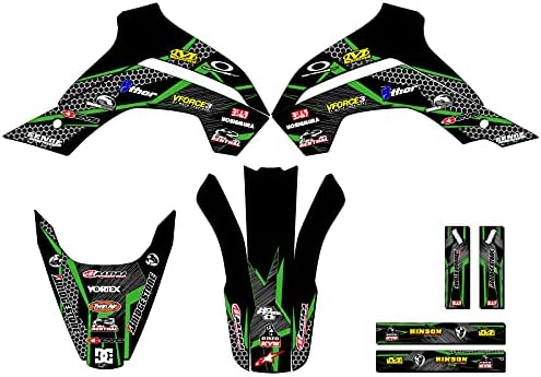 2021-2025 KLX 140 R RL Podium Black Senge Graphics Complete Kit Compatible with Kawasaki