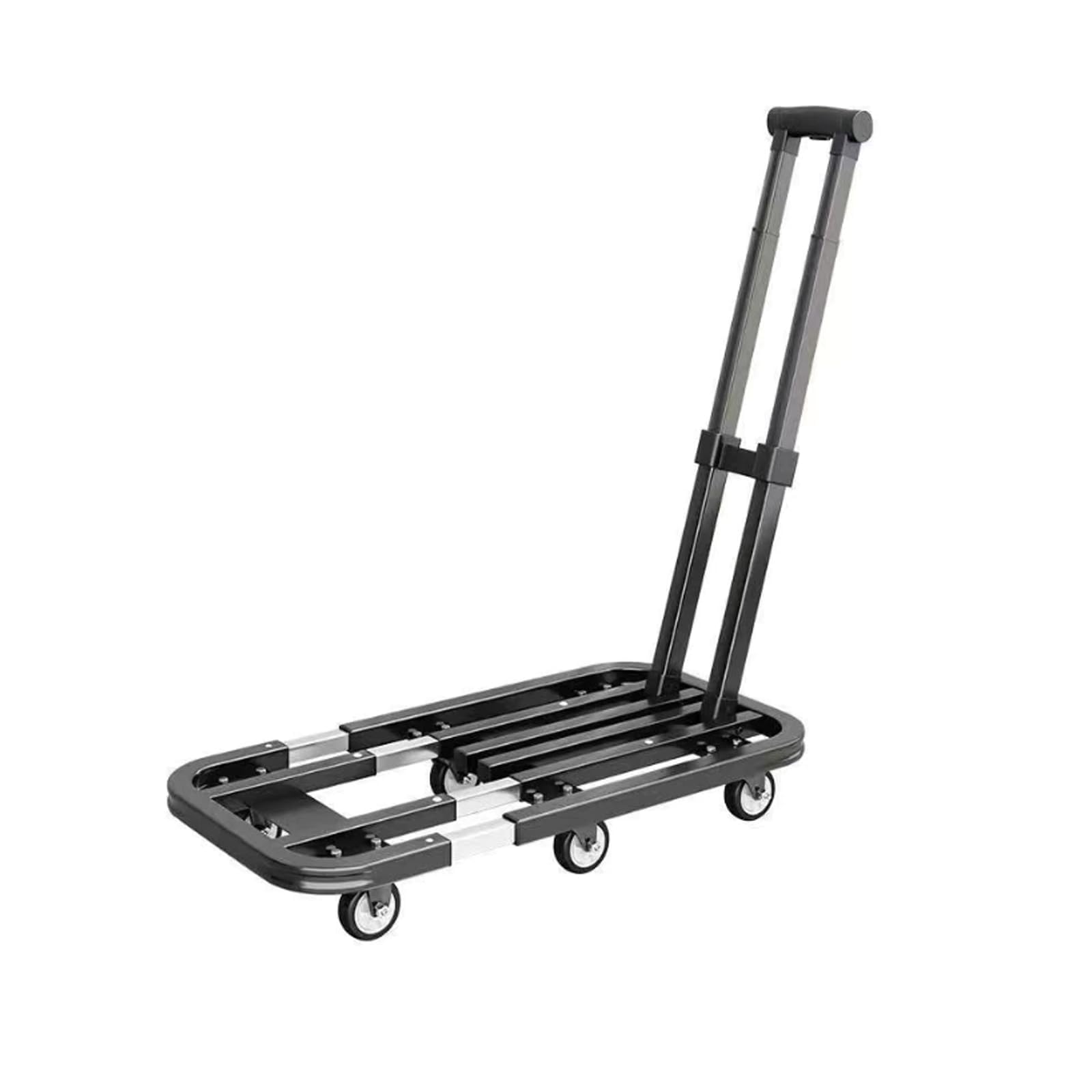 YXZQLOZ Folding Flat Bed Trolley Cart - Heavy-Duty Utility Cart with Wheels for Luggage, Groceries & Household Use for Easy Transport