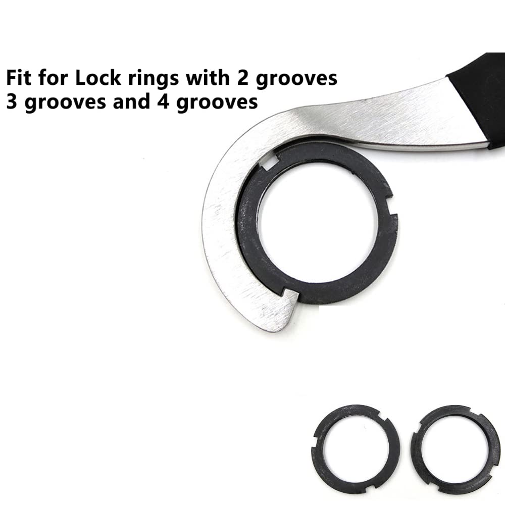 Llave inglesa de soporte inferior de bicicleta, herramienta de eliminación de anillos de bloqueo de bicicleta, herramienta de eliminación de auriculares, llave de reparación múltiple