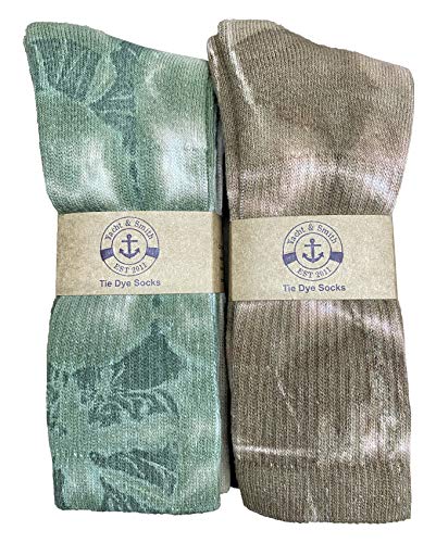 Yacht & Smith 6 Pairs of Womens And Mens Tie Dye Cotton Colorful Soft Crew Socks, Boot Sock, Bulk2