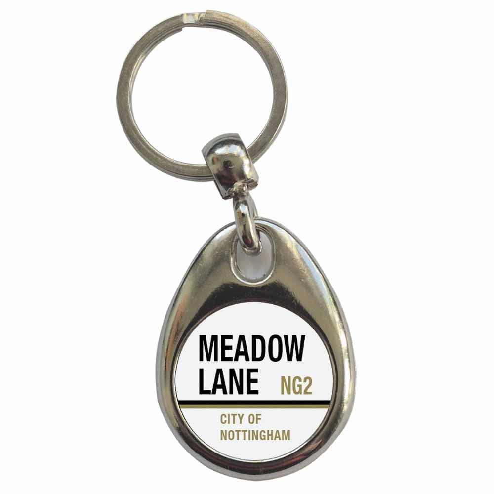 Ozorath Meadow Lane NG2 Nottingham Road Sign Keyring Keychain with Split Ring Attachment and Metal Key Fob
