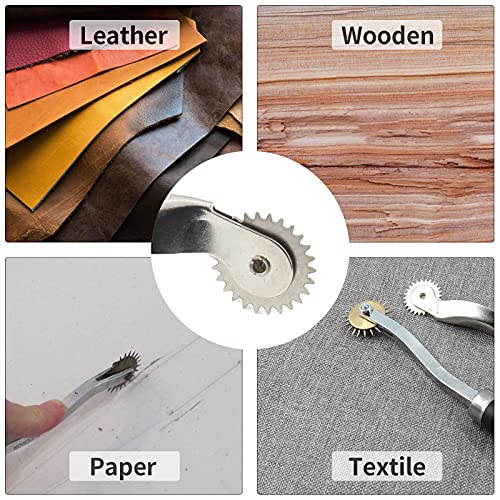 Uenhoy 2 Pcs Tracing Wheel Sewing Tools, 4Mm Needle Point Tracing Wheel & 2Mm Serrated Tracing Wheel For Leather Sewing Craft #TOP5