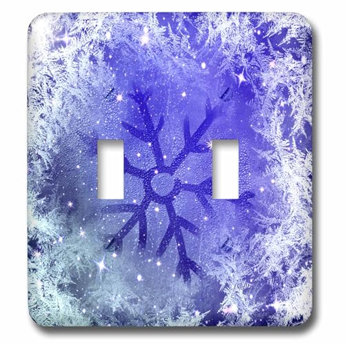 Interrupteur double à bascule original flocons de neige plaque murale 3dRose