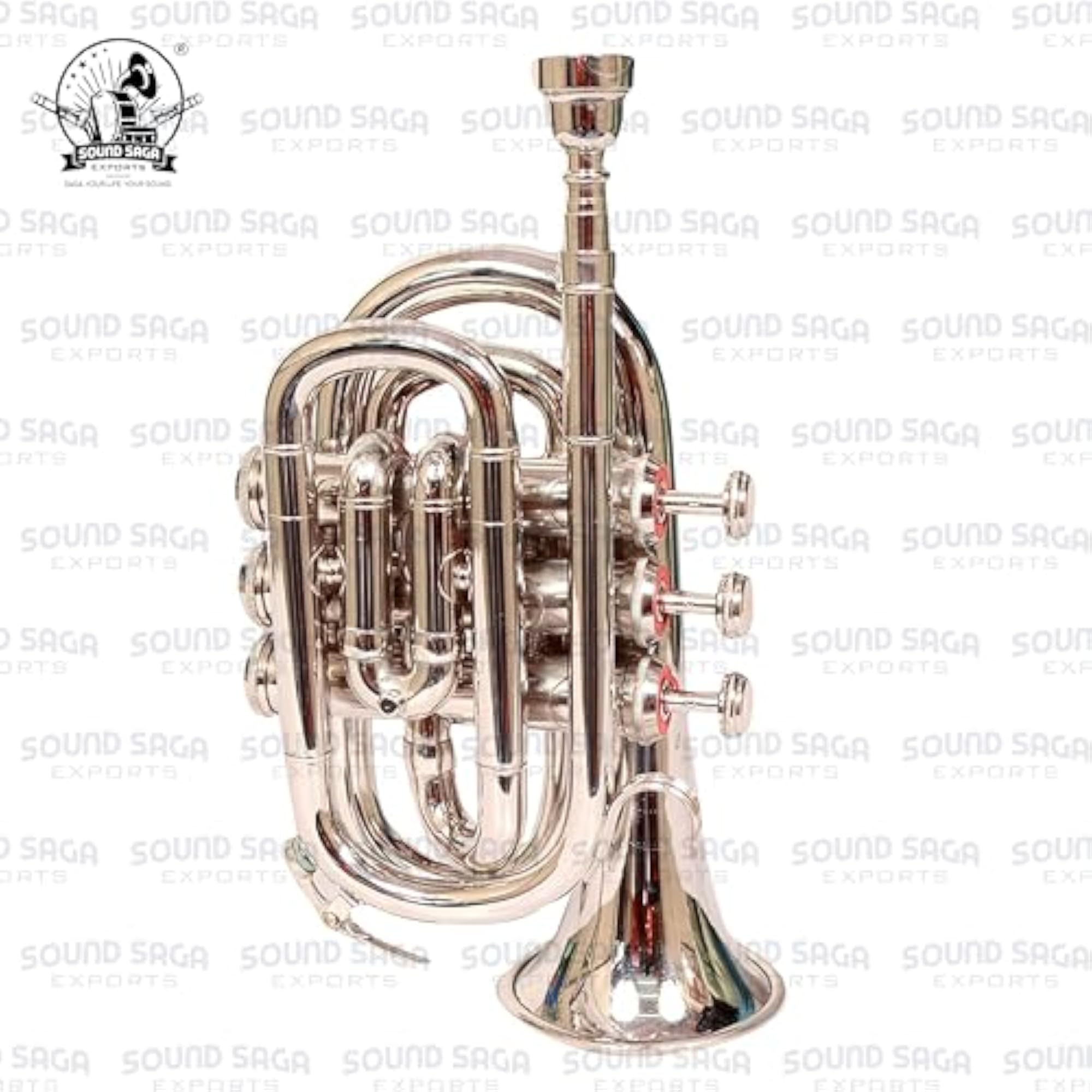 Pocket Trumpet with Accessories Including Mouthpiece & Case