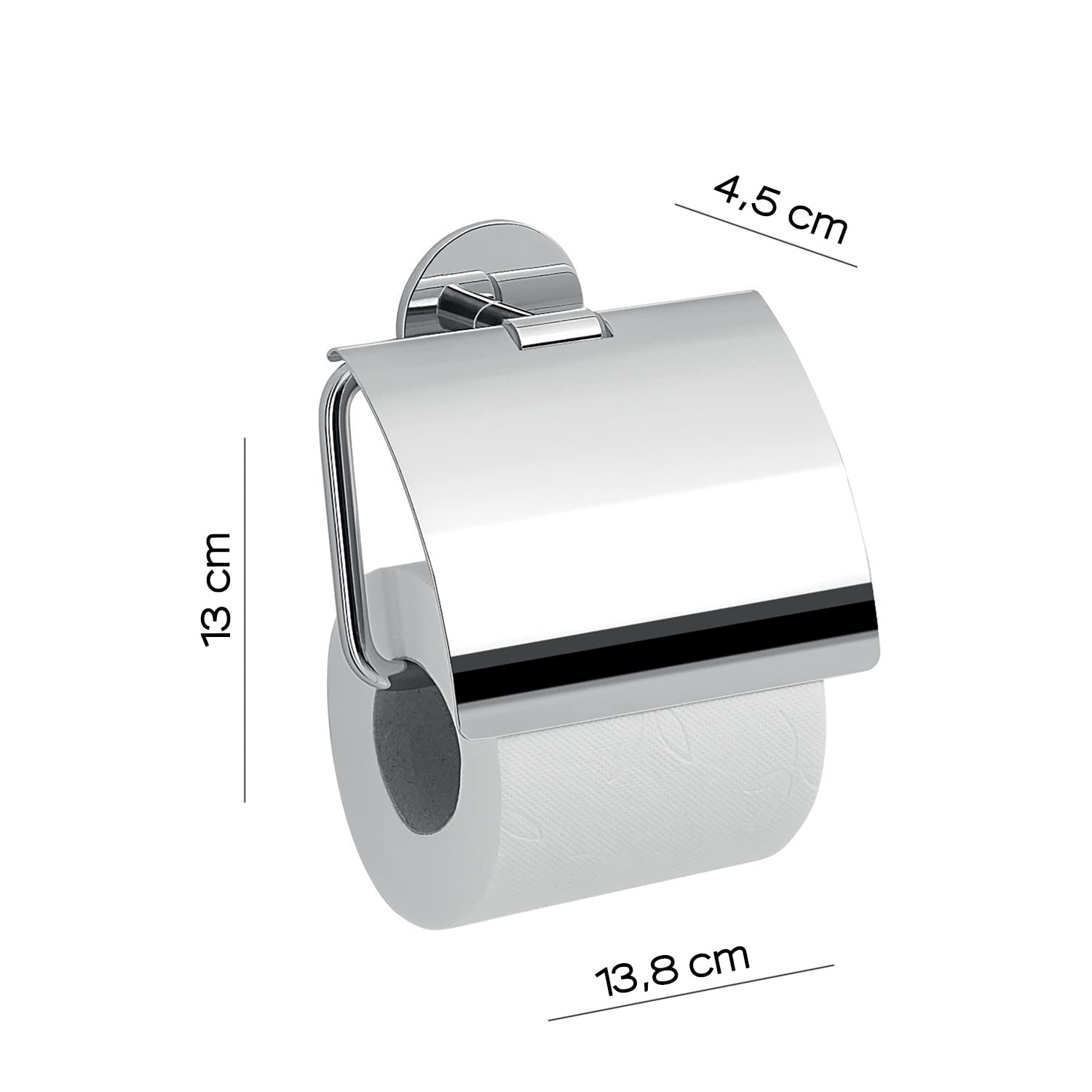 Gedy - Portarrollo Con Tapa G-Gea C/Biadhesivo. (36251300200)