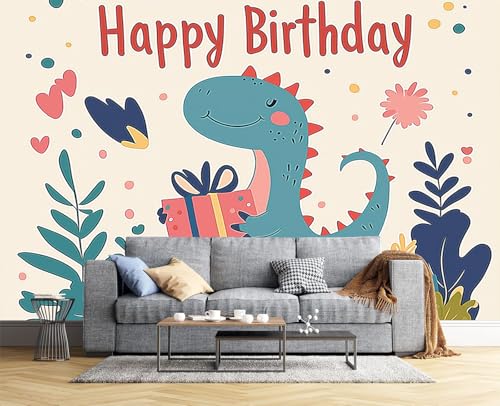 Papel pintado de dinosaurio para renovar paredes sin obras 5