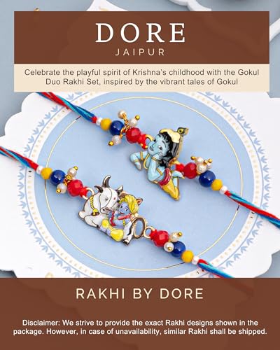 Image of Hyperfoods Rakhi Set for Brother with Chocolate Wobniar Gold 192 Grams Chocolates Gift Pack Krishna Rakhi for Brother Gift for Bhaiya Rakshabandhan Gift Hamper